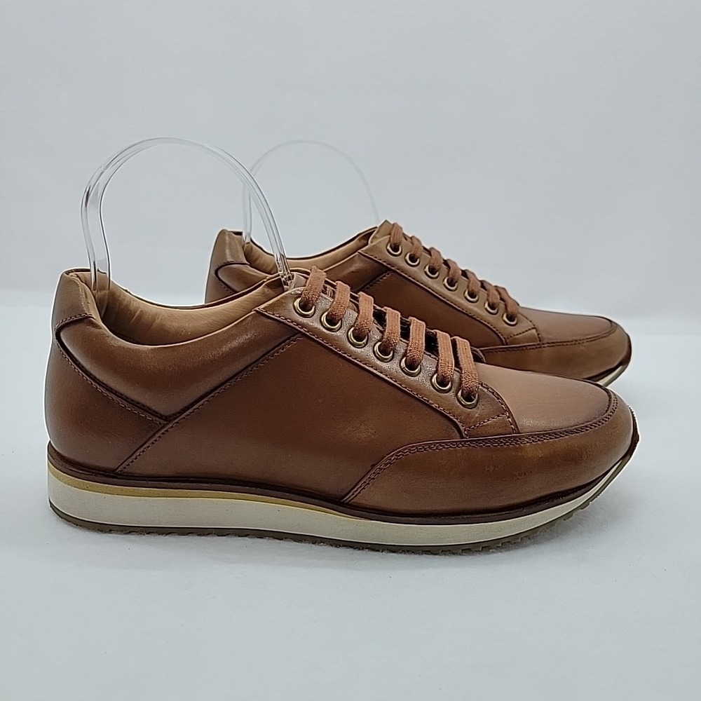 ANTHONY VEER Barack Court Leather Fashion Sneaker Tan Brown Men's Sz US 8 EU‎ 41